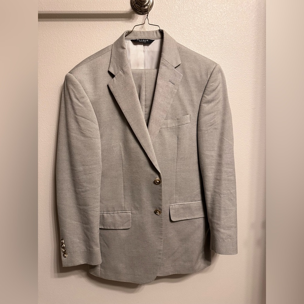 Mens Jos A Bank tan suit